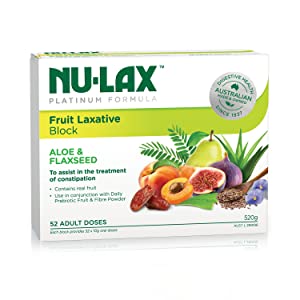 Nu-Lax Platinum Formula Fruit Laxative Aloe & Flaxseed Block