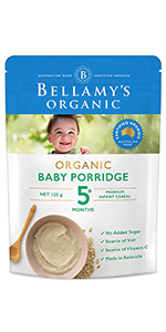 Bellamy's Organic Baby Porridge 6 Pack.